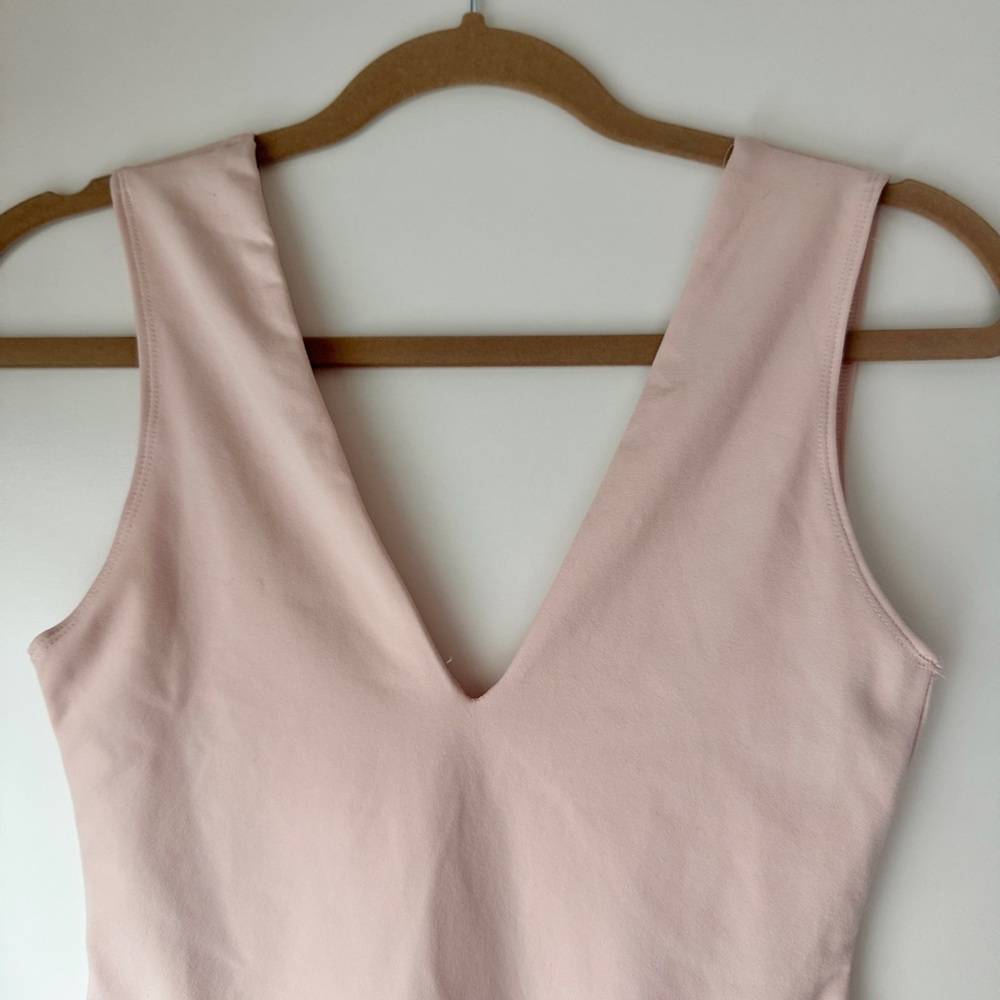 NWT | FREE PEOPLE INTIMATES ROSE PINK PLUNGE KEEP IT SLEEK SLEEVELESS BODYSUIT - Picture 7 of 10